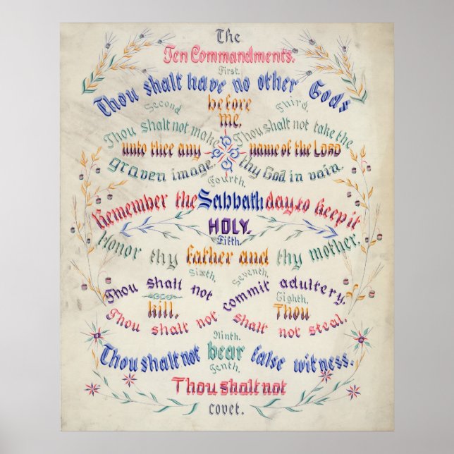 Poster Os Dez Mandamentos poster/impressão (Frente)