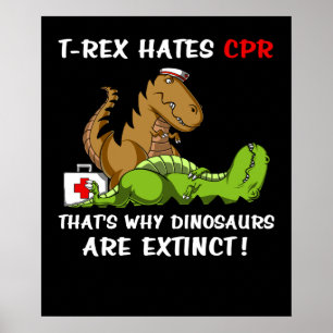 Poster Os dinossauros do CPR dos ódios de T-Rex é por