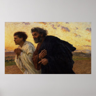 Póster Os discípulo Peter e corredor de John