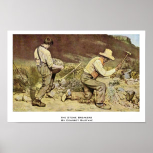 Póster Os disjuntores de pedra por Courbet Gustave