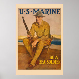 Poster Os E.U. Marinho-Estão um soldado do mar