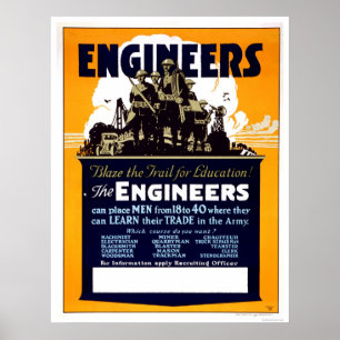 Póster Os engenheiros chamejam a fuga para a educação!