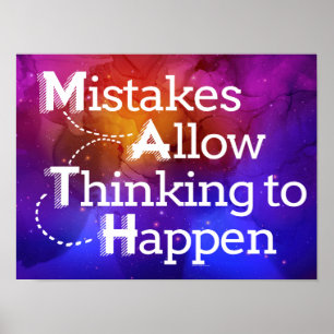 Poster Os Erros de Acrônimo de Matemática Permitem Pens