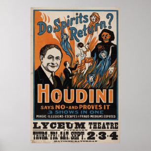 Póster Os espírito retornam? Houdini diz não [1909]