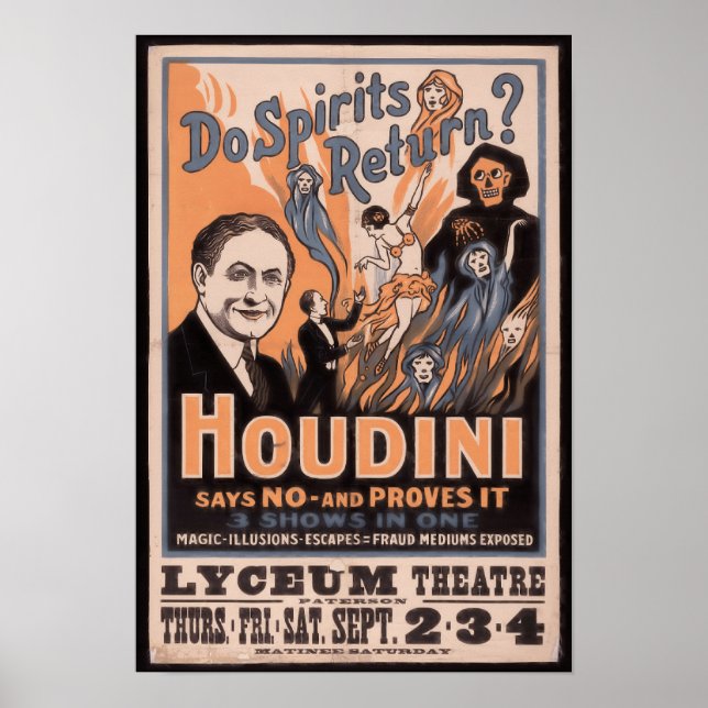 Poster Os espíritos voltam? Houdini diz não (Frente)