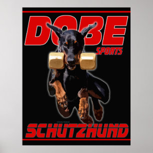 Póster Os esportes Schutzhund de Dobe recuperam o design