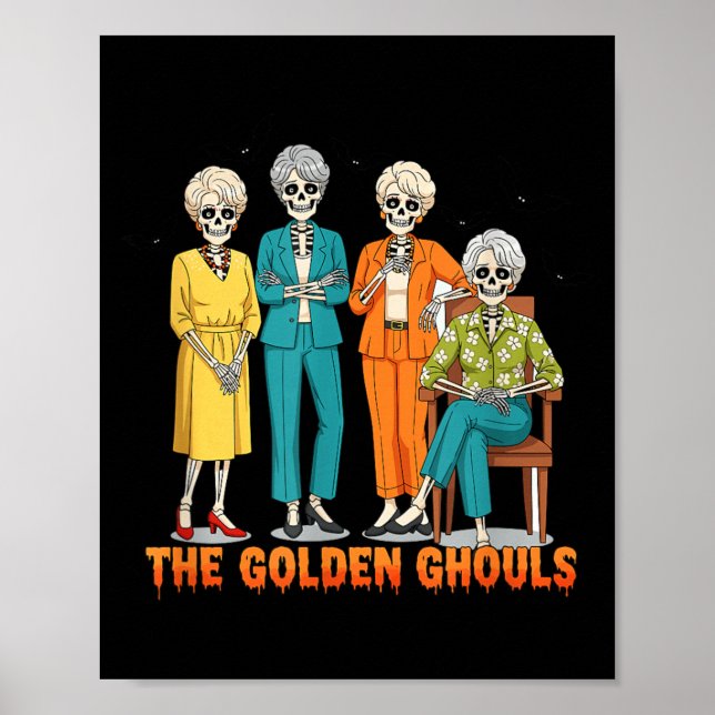 Poster Os Esqueletos Dourados Ideia Divertida de Hallowee (Frente)