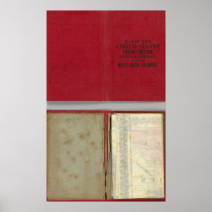 Póster Os Estados Unidos, Canadá, México, América Cent