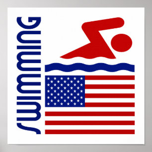 Póster Os Estados Unidos da natação
