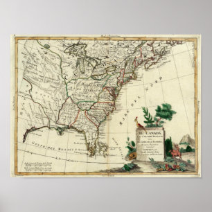 Póster Os Estados Unidos e Canadá