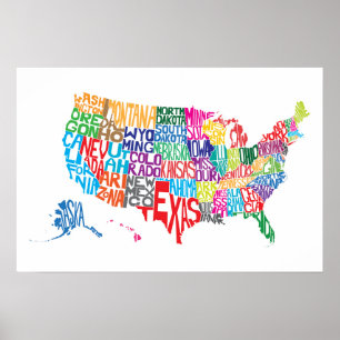 Poster Os Estados Unidos nos nomes