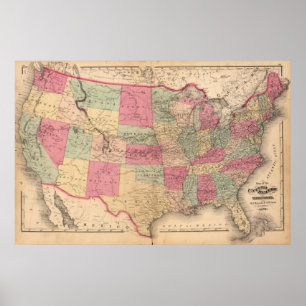 Póster Os Estados Unidos & territórios