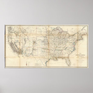 Póster Os Estados Unidos, territórios