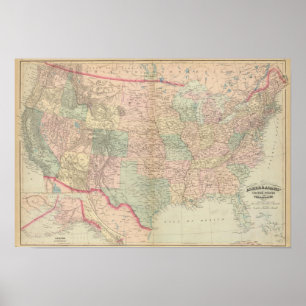 Póster Os Estados Unidos, territórios