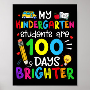 Poster Os Estudantes Do Jardim Infantil Têm 100 Dias Mais