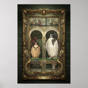 Poster Os Falcões do Leste - Falcoaria Art Nouveau
