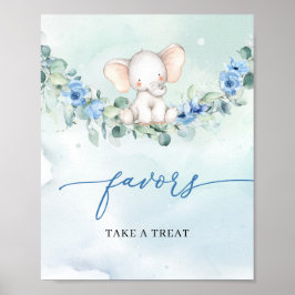 Poster Os favores do eucalipto floral azul-elefante Trend