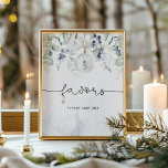 Poster Os favores elegantes do eucalipto de inverno, por<br><div class="desc">Os favores elegantes do eucalipto de inverno,  por favor,  tirem uma Poster. Itens correspondentes disponíveis.</div>
