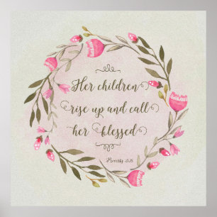 Póster Os Filhos Dela Levantam-Se E Chamam-Lhe Abençoada