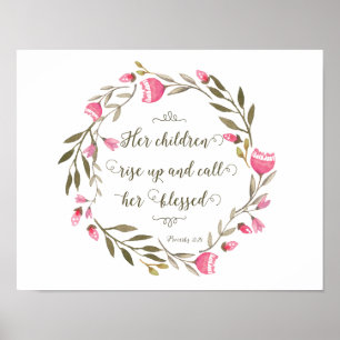 Poster Os Filhos Dela Levantam-Se E Chamam-Lhe Abençoada