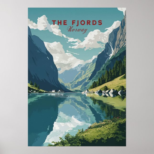 Poster Os Fiordes, Noruega (Frente)