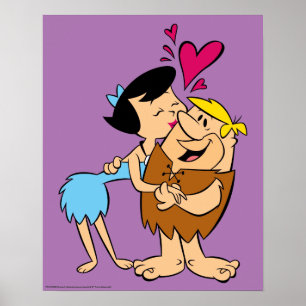 Poster Os Flintstones Betty Kissing Barney