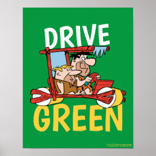 Poster Os Flintstones Fred & Barney - Drive Green