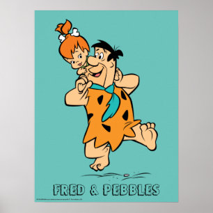 Poster Os Flintstones Fred & Pebbles Flintstone