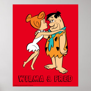 Poster Os Flintstones Wilma que beija Fred