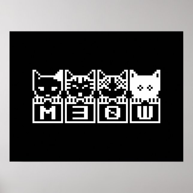 POSTER OS GATOS DE 8 BITS M30W (Frente)