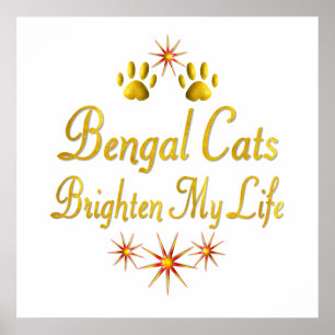 Póster Os gatos de Bengal iluminam minha vida