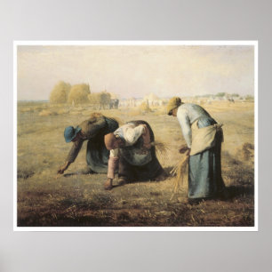Póster Os Gleaners, painço 1857 de Jean-Francois