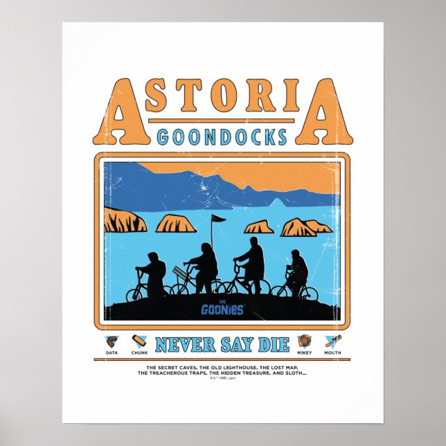 Poster Os Goonies Silhuettes Sobre Astoria Goondocks (Frente)