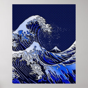 Póster Os grandes estilos da fibra do carbono do cromo da