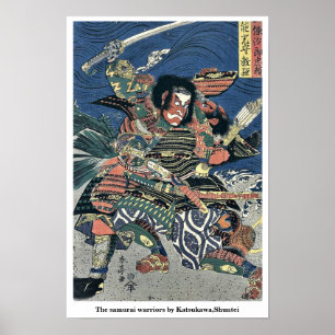Póster Os guerreiros samurai de Katsukawa, Shuntei