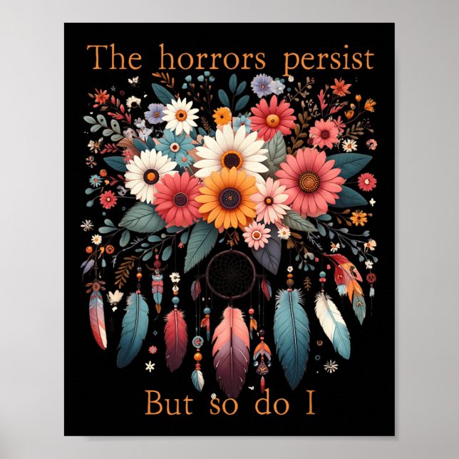 Poster Os Horrores Persistem Mas Eu Também Piada Divertid (Frente)