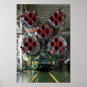 Póster Os impulsionadores da nave espacial de Soyuz