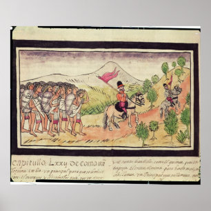Poster Os indianos de Totonac que ajudam os Conquistadors