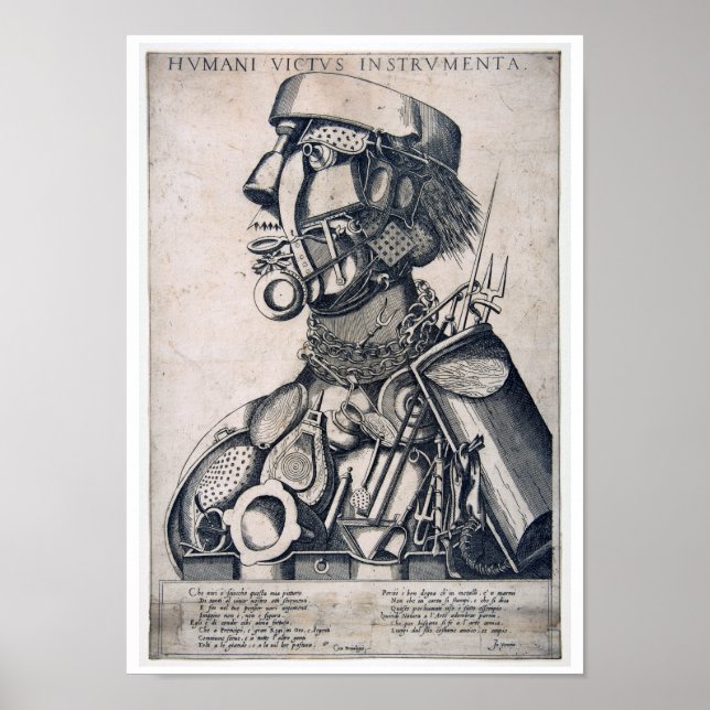 Poster Os Instrumentos de Sustentação Humana, Arcimboldo (Frente)