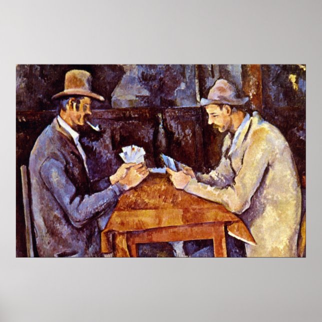 Póster Os jogadores de cartas de Paul Cezanne (Frente)