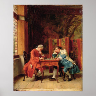 Póster Os jogadores de xadrez, 1856