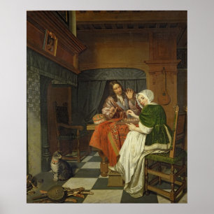 Poster Os jogadores de xadrez, c.1670