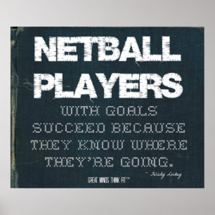 Poster Os jogadores do Netball com objetivos sucedem na
