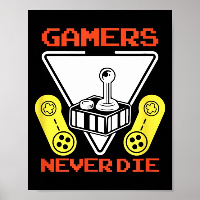 Poster Os Jogadores Nunca Morrem Citações Divertidas de J (Frente)