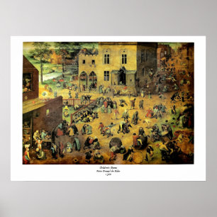 Poster Os jogos" - 1560 crianças de Pieter Bruegel das "