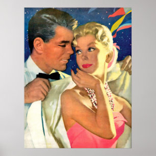 Poster Os jovens acoplam-se no amor que sai, vintage