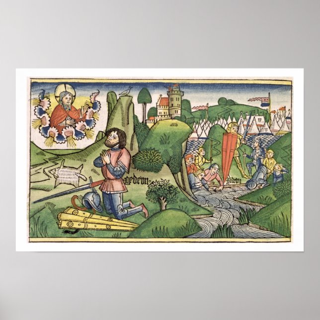 Póster Os juízes 6 36, Gideon, retiram o velo, do (Frente)