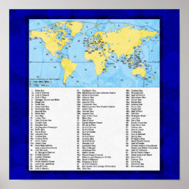 Poster Os mares do Atlas Mundial