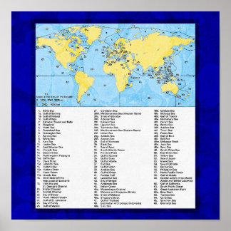 Poster Os mares do Atlas Mundial