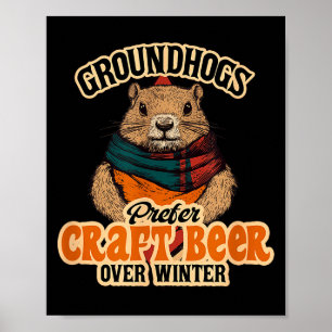 Poster Os marmotas preferem cerveja artesanal ao inverno